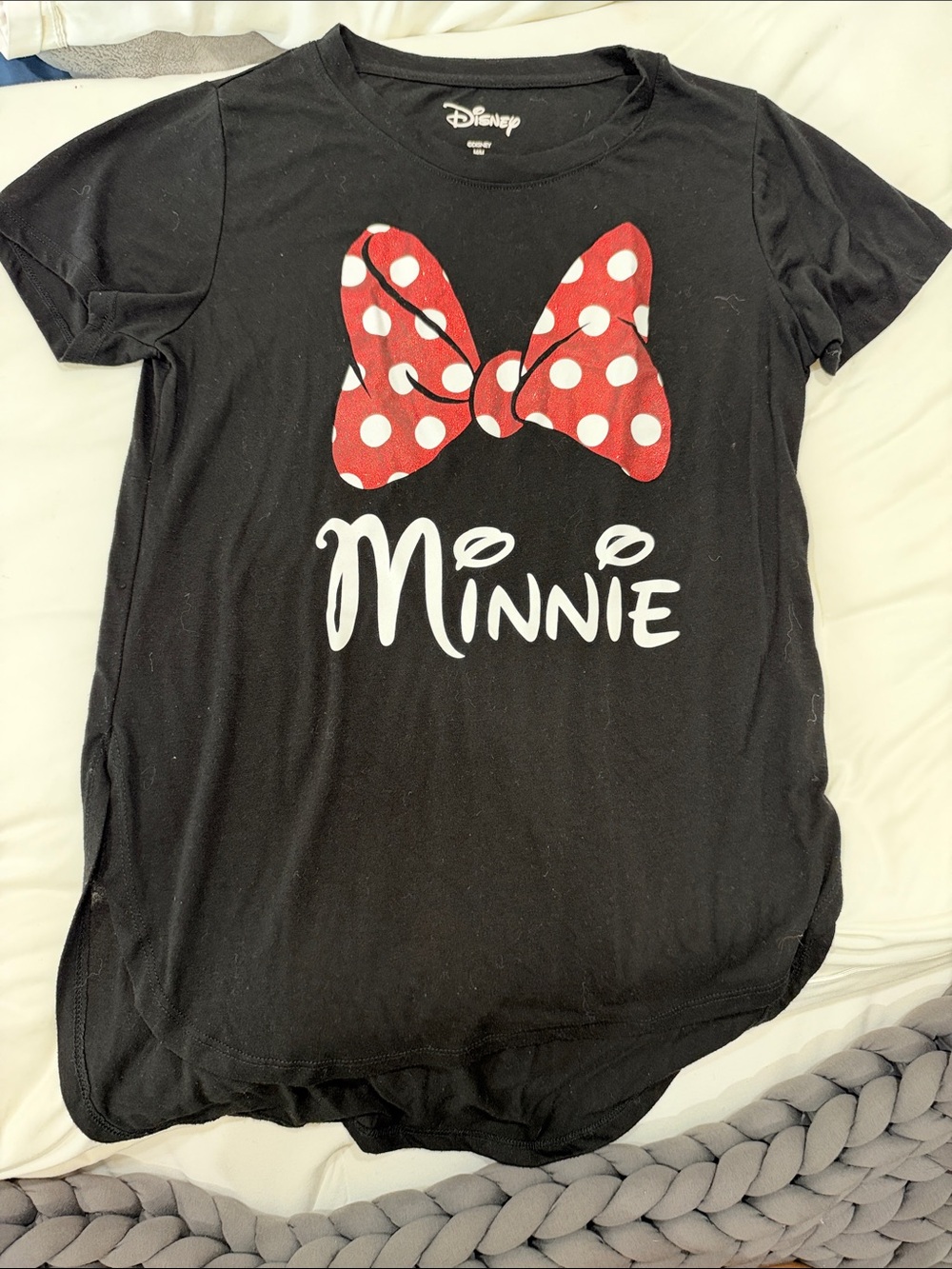 Disney Black Short-Sleeve Tee with Red Polka Dot Bow